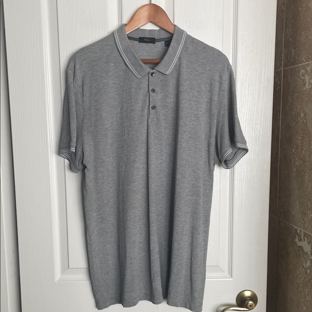 Theory - Grey With White Tipping Polo